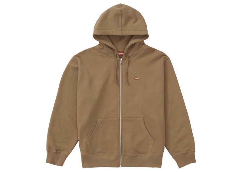 Supreme Small Box Zip Up Hooded Sweatshirt Brown