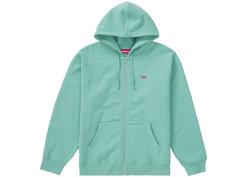Supreme Small Box Zip Up Hooded Sweatshirt Dusty Aqua