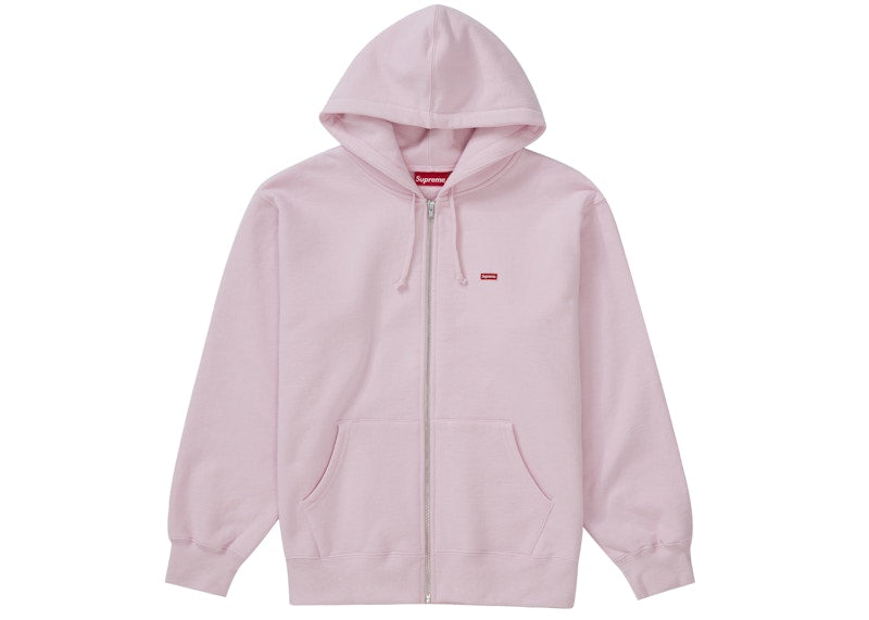 Supreme Small Box Zip Up Hooded Sweatshirt Light Pink