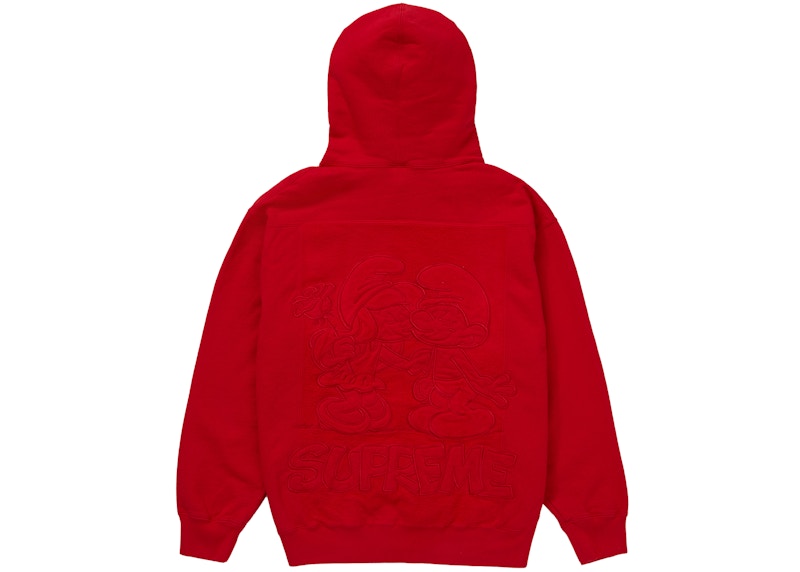 Supreme Smurfs Hooded Sweatshirt Red
