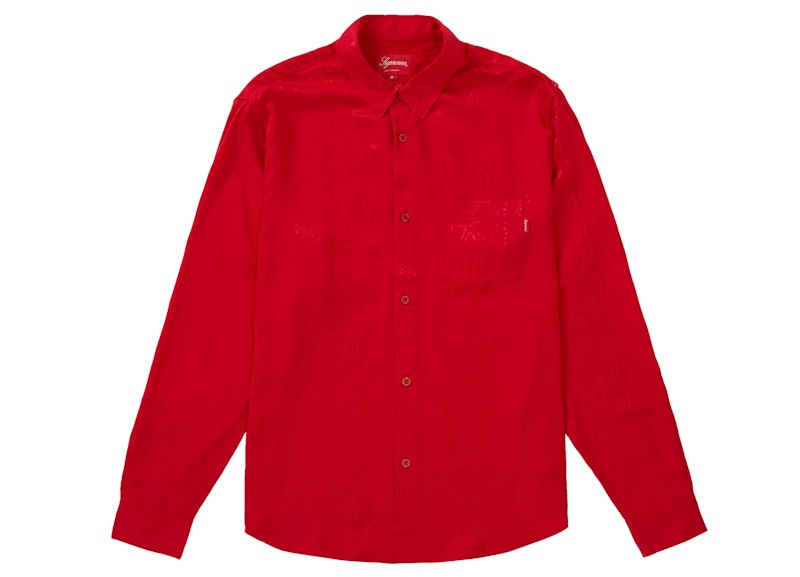 Supreme Snakeskin Jacquard Shirt Red