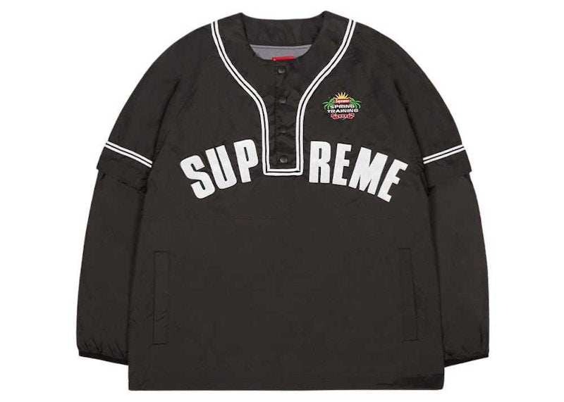Supreme Snap-Off Sleeve L/S Baseball Top Black