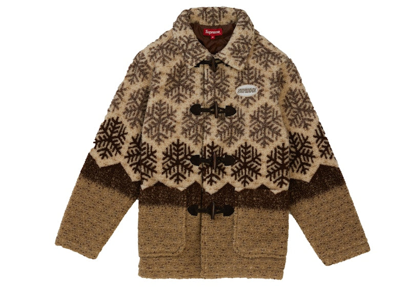 Supreme Snowflake Toggle Fleece Jacket Tan