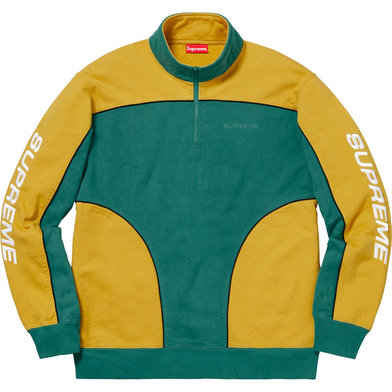 Supreme Speedway Half Zip Sweatshirt Dark Teal/Yellow