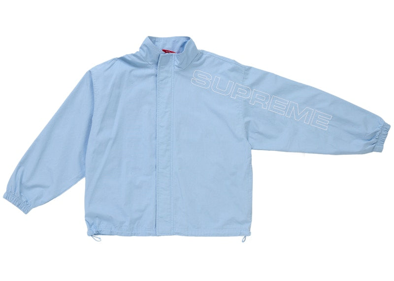 Supreme Spellout Embroidered Ripstop Track Jacket Light Blue