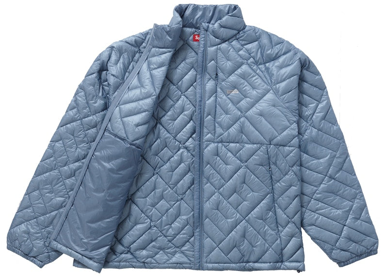 Supreme Spellout Quilted Lightweight Down Jacket Slate