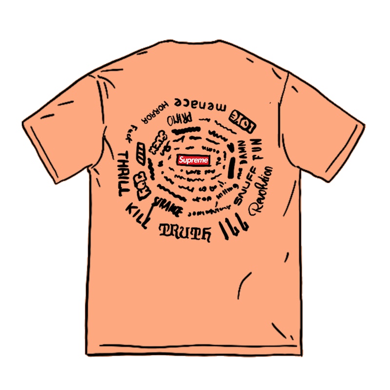 Supreme Spiral Tee Peach
