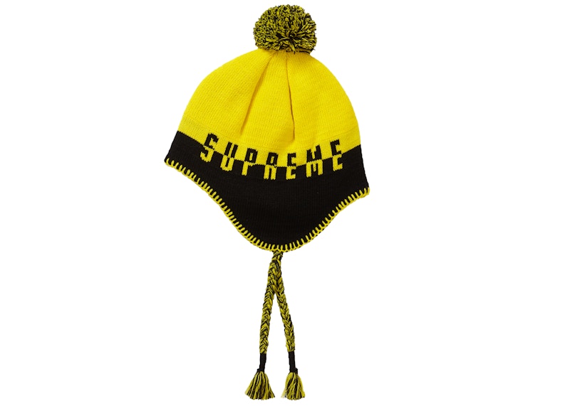 Supreme Split Logo Earflap Beanie Black