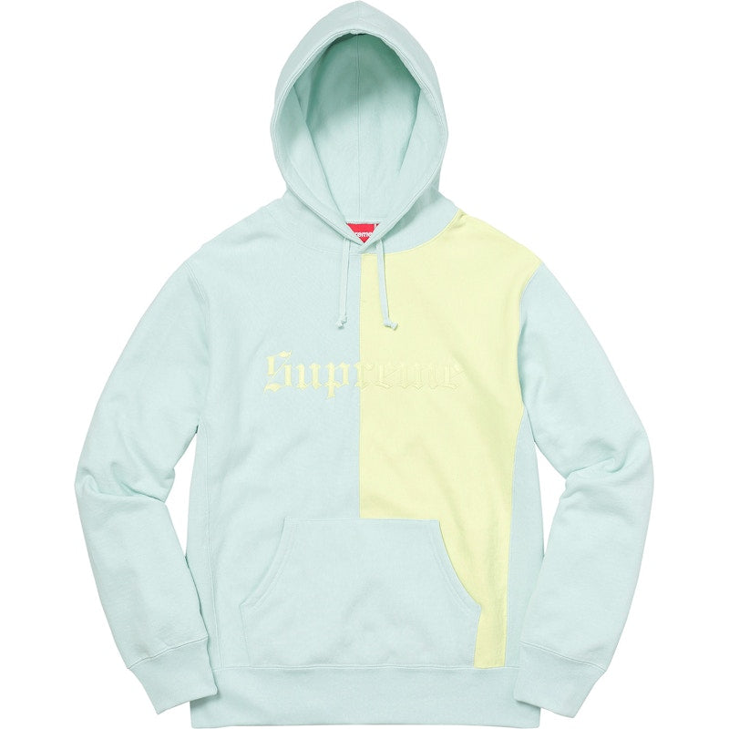 Supreme Split Old English Hooded Sweatshirt Ice Blue