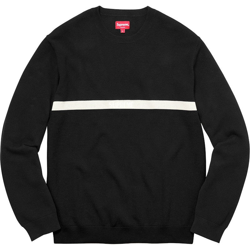 Supreme Split Pique Crewneck Black