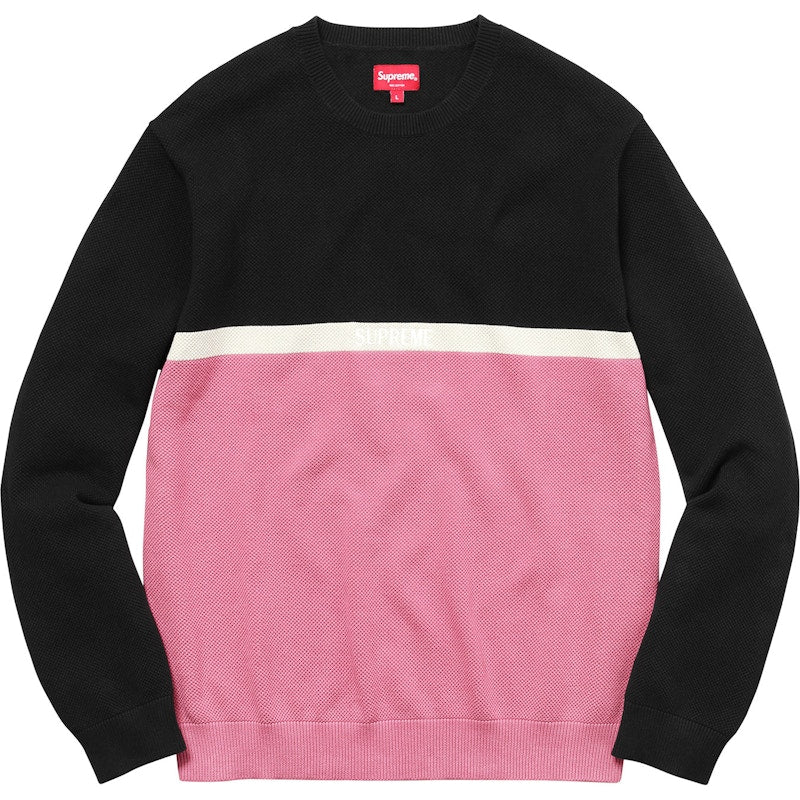 Supreme Split Pique Crewneck Pink
