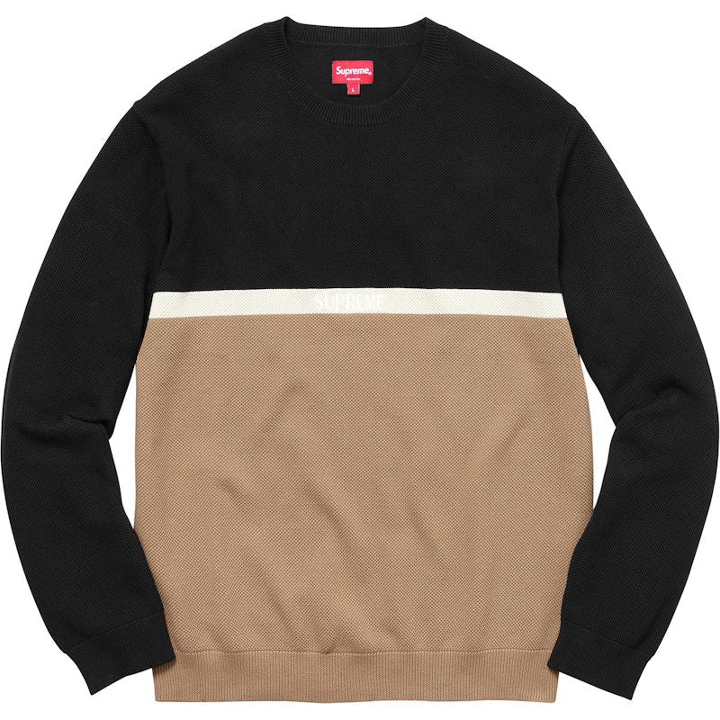Supreme Split Pique Crewneck Tan
