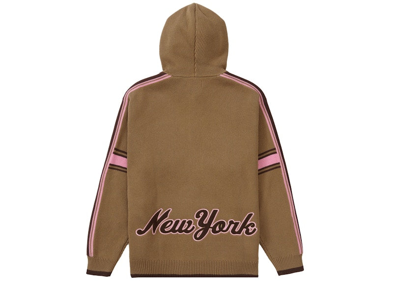 Supreme Sport Zip Up Hooded Sweater Light Brown