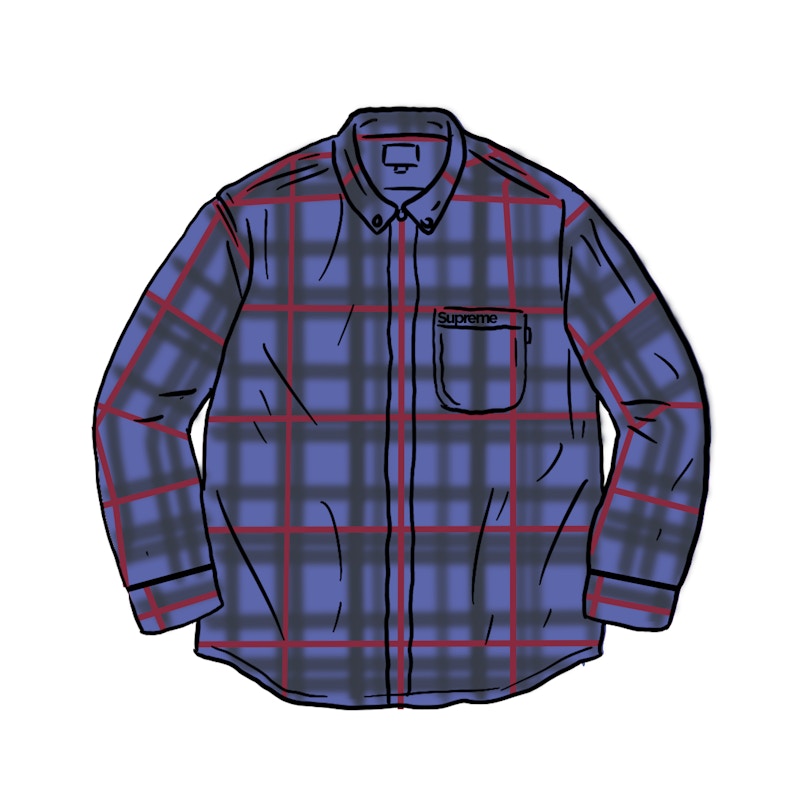 Supreme Spray Tartan Shirt Blue