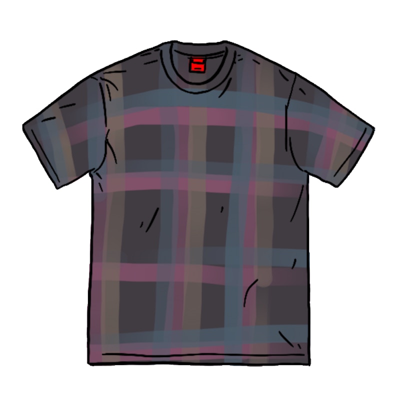 Supreme Sprayed Plaid S/S Top Black