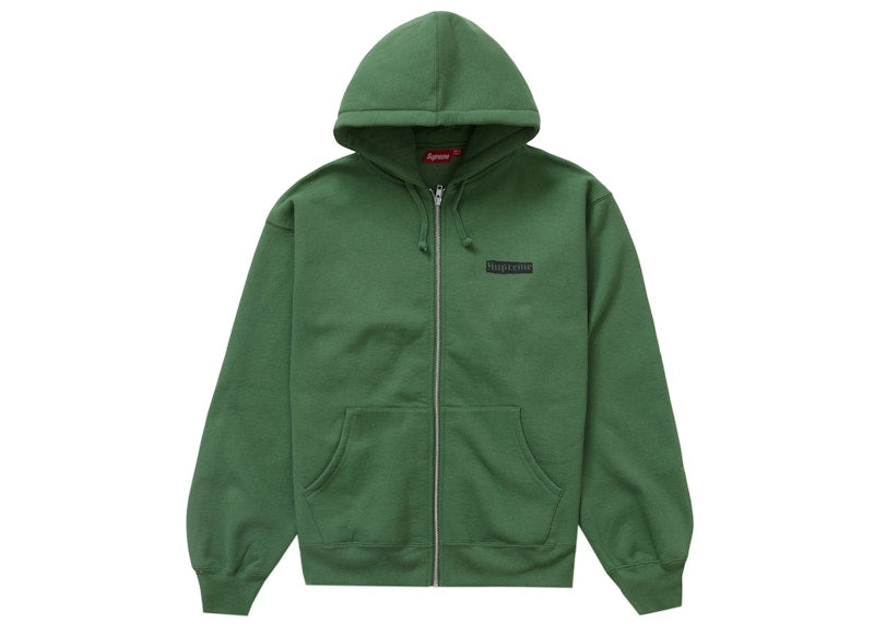 Supreme Spread Zip Up Hooded Sweatshirt Dark Olive