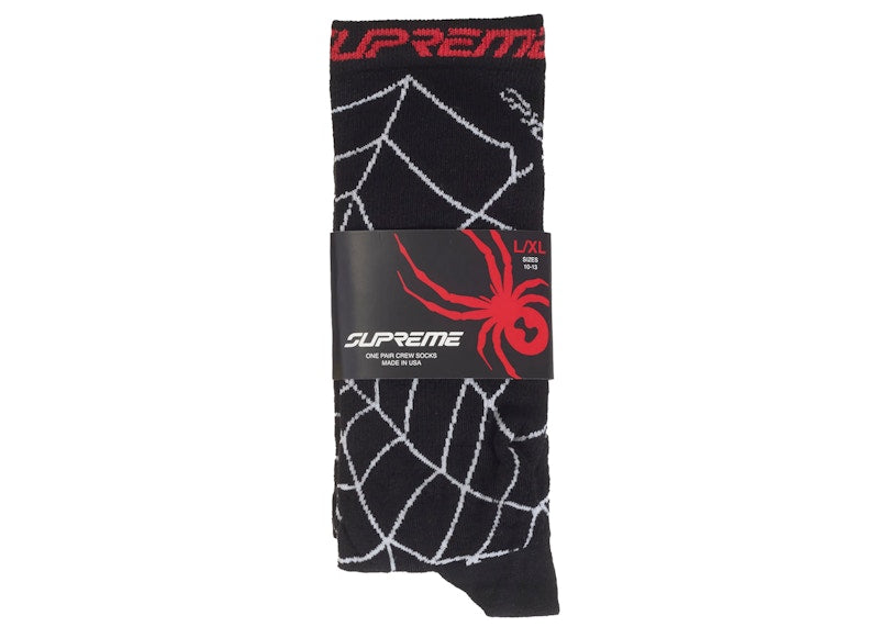 Supreme Spyder Crew Socks (1 Pack) Black