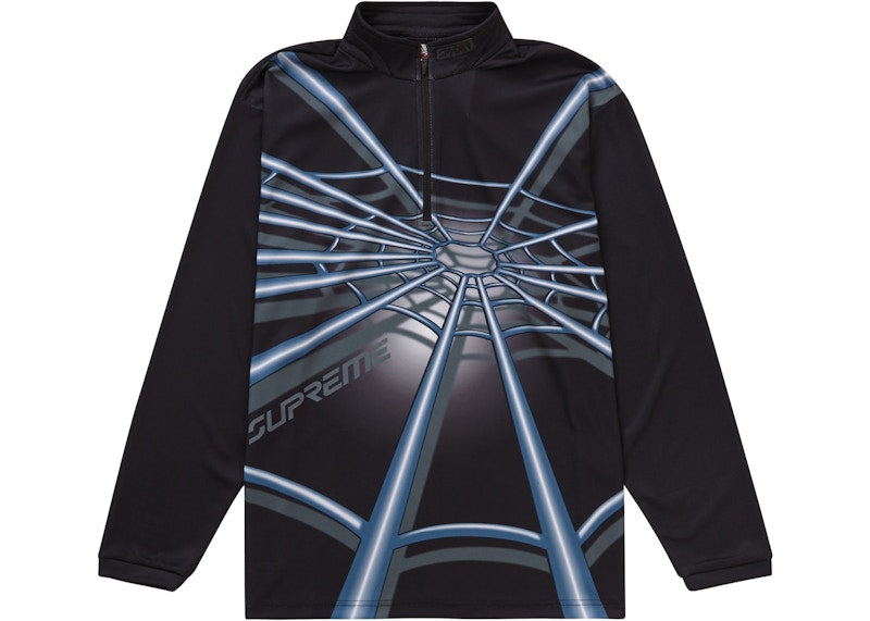 Supreme Spyder Web Half Zip Pullover Black