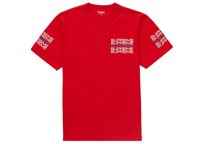 Supreme Stack Logo Tee Red