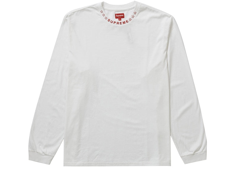 Supreme Stars Collar L/S Top White