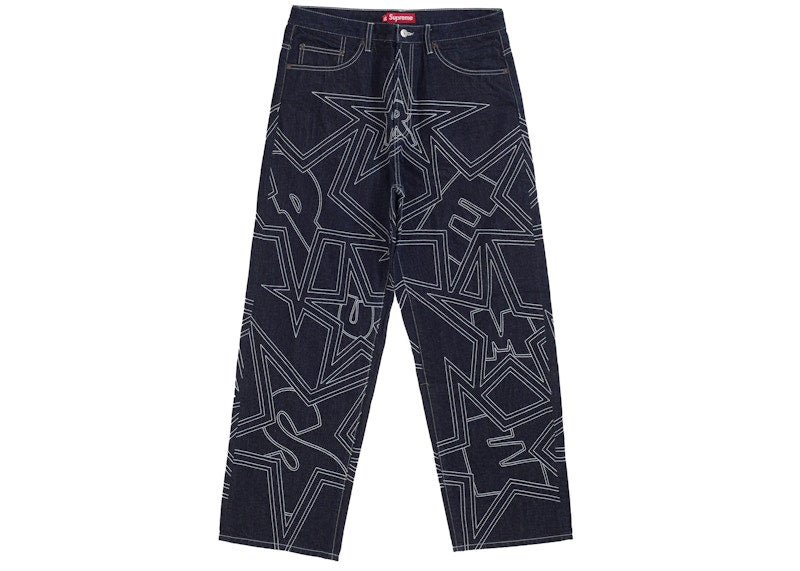 Supreme Stars Topstitch Baggy Jean Indigo