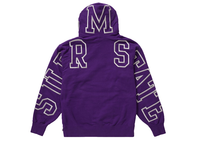Supreme State Hooded Sweatshirt Purple