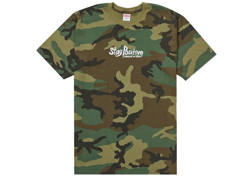 Supreme Stay Positive Tee Woodland Camo