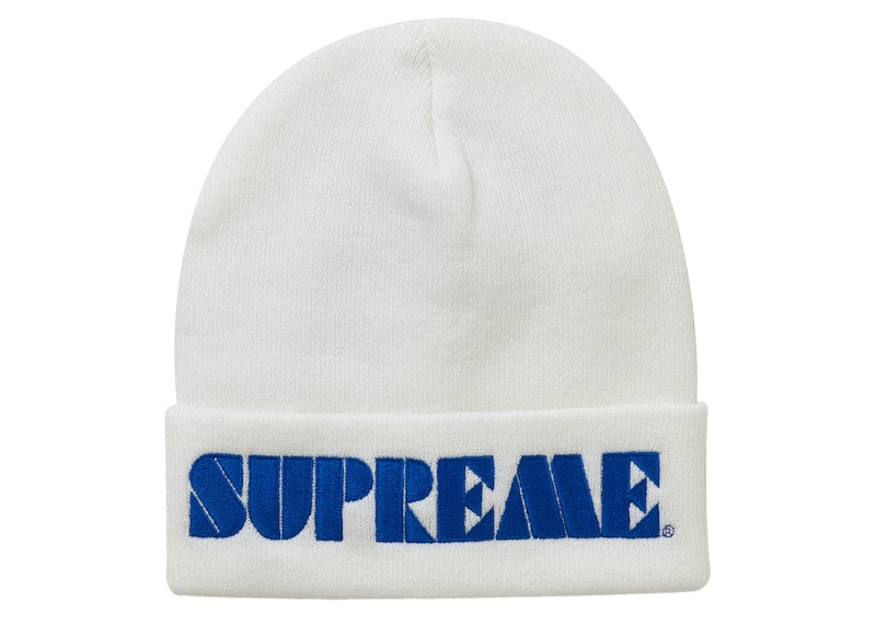 Supreme Stencil Beanie White