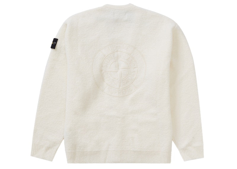 Supreme Stone Island Bouclé Cardigan White