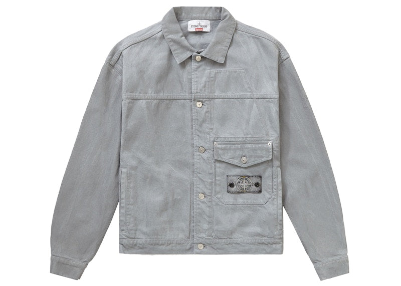 Supreme Stone Island Denim Trucker Jacket Reflective