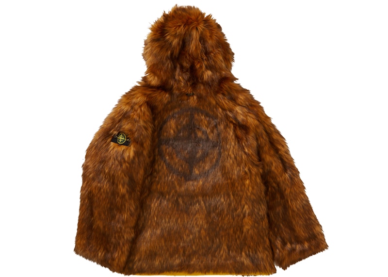Supreme Stone Island Formula Steel Reversible Faux Fur Parka Yellow