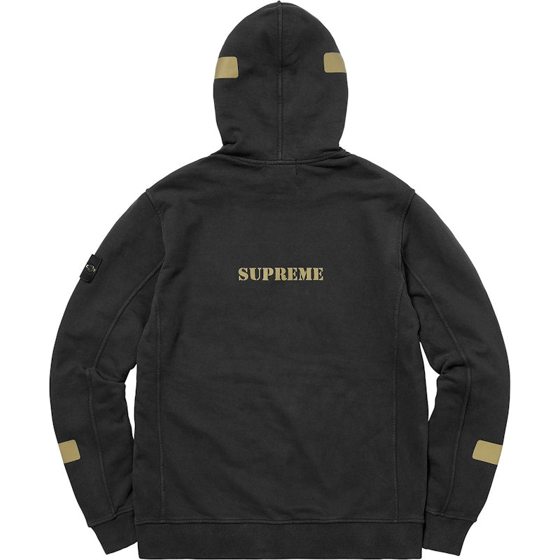 Supreme Stone Island Hooded Sweatshirt Black