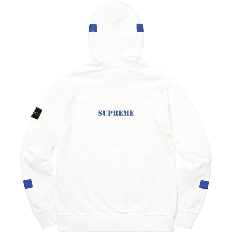 Supreme Stone Island Hooded Sweatshirt White