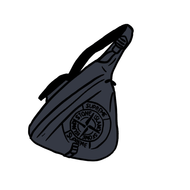 Supreme Stone Island Printed Camo Nylon Shoulder Bag Black