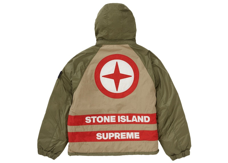 Supreme Stone Island Reversible Down Puffer Jacket Olive