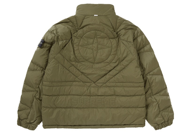 Supreme Stone Island Reversible Down Puffer Jacket Olive