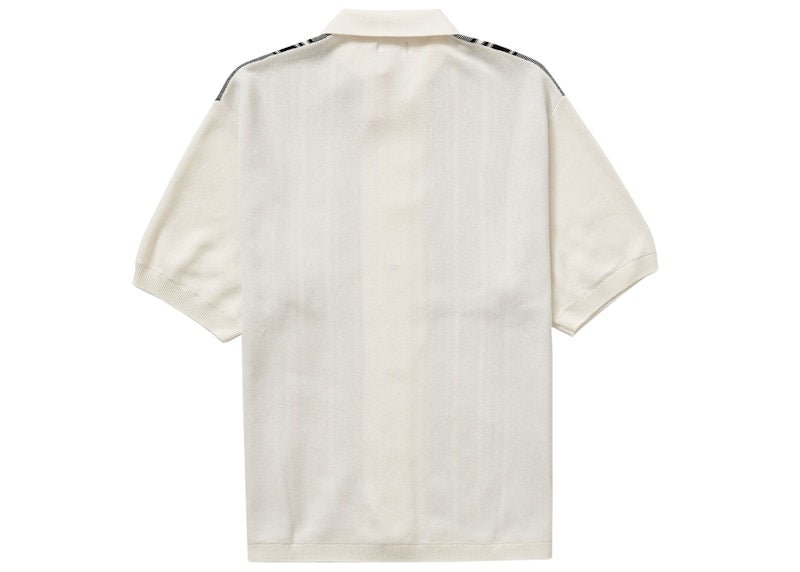 Supreme Stripe Button Up Polo White