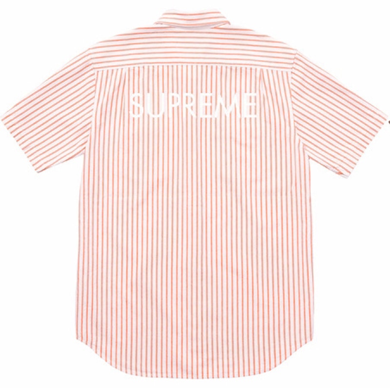 Supreme Stripe Denim SS Shirt Orange