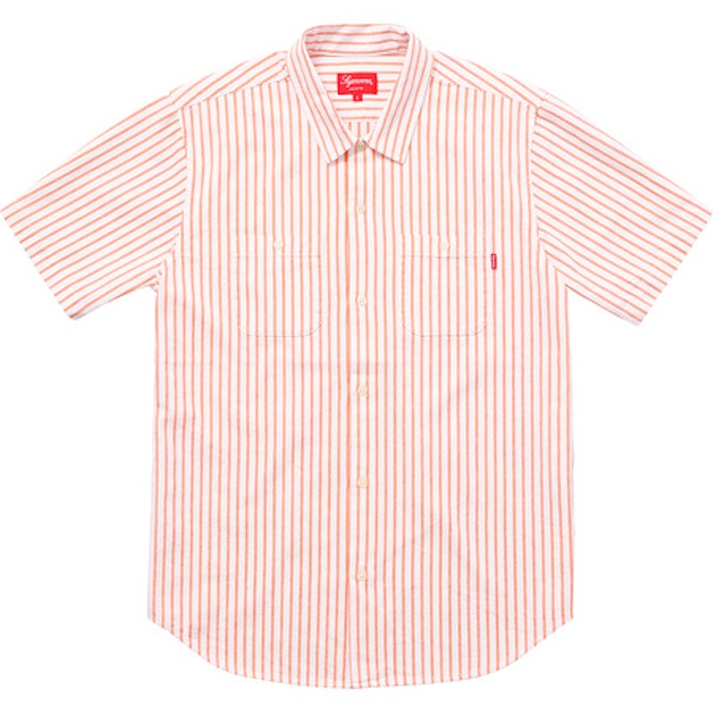 Supreme Stripe Denim SS Shirt Orange
