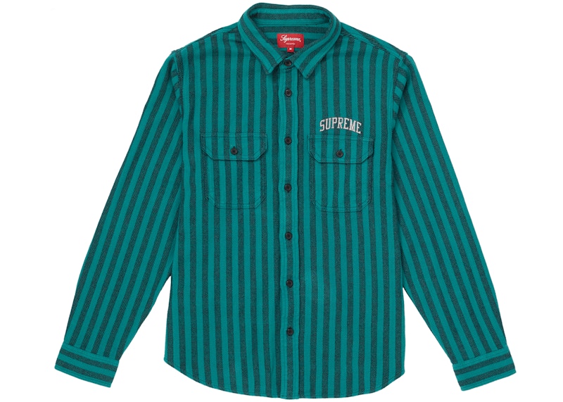 Supreme Stripe Heavyweight Flannel Shirt Teal