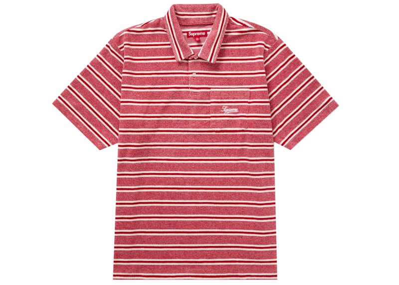 Supreme Stripe Terry S/S Polo Red