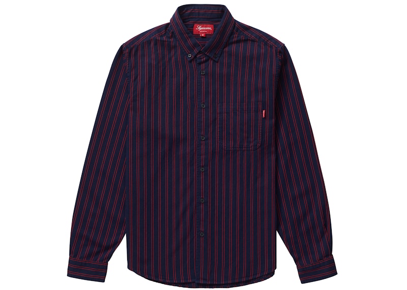 Supreme Stripe Twill Shirt Navy