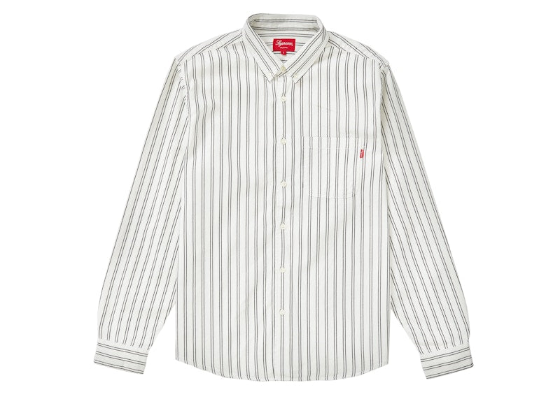Supreme Stripe Twill Shirt White