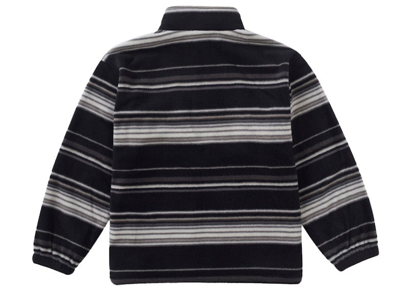 Supreme Stripe Zip Up Fleece Jacket Black