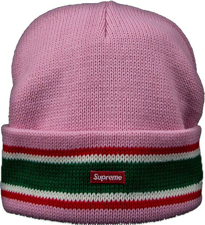 Supreme Striped Cuff Beanie Light Pink