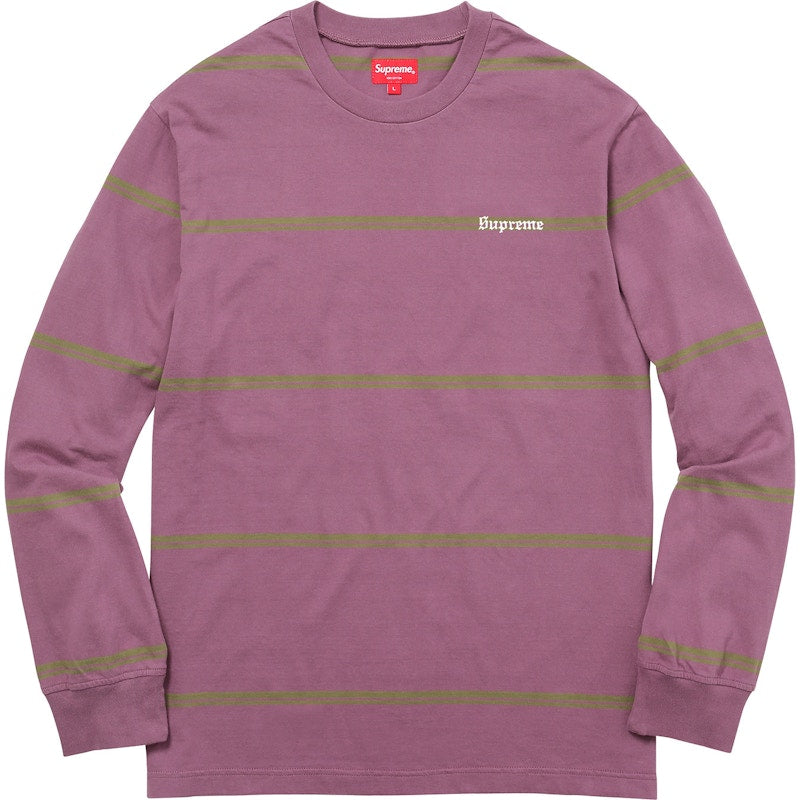 Supreme Striped L/S Top Dusty Purple