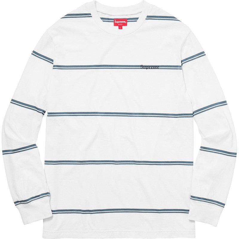 Supreme Striped L/S Top White