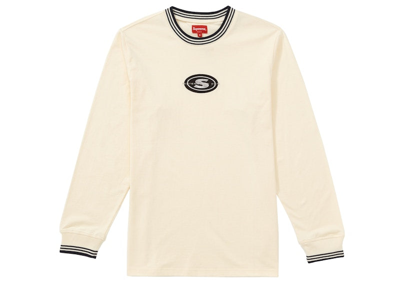 Supreme Striped Rib Logo L/S Top Natural