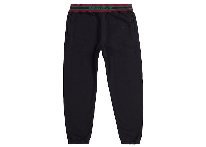 Supreme Striped Rib Sweatpant Black
