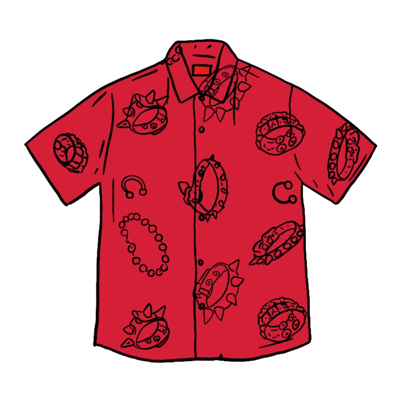 Supreme Studded Collars Rayon S/S Shirt Red
